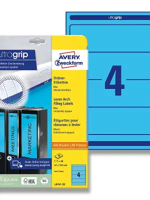 Avery Zweckform - etikety na pořadače - 192×61 mm, 80 etiket, modré Ihned K Objednání