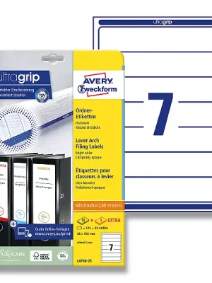 Avery Zweckform - etikety na pořadače - 192×38 mm, 210 etiket, bílé Autentický