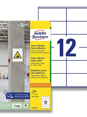 Avery Zweckform - etikety s vysokou lepivostí - 105 × 48 mm, 240 etiket Jen Po Omezenou Doba