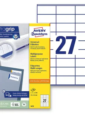 Akce Avery Zweckform - univerzální etikety - 72,0 × 32,0 mm, 2700 etiket