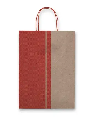 Akční Cena Sadoch Kraft Red Stripe - dárková taška - 260 x 120 x 360 mm