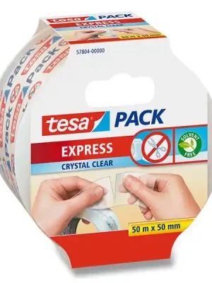 Značkový Tesa Express Crystal Clear - samolepicí páska - transparentní, 50 mm x 50 m