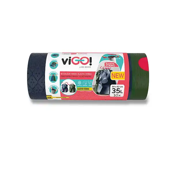 Dokud Zásoby Vydrží viGO! Magic Bi-colour - zatahovací pytle na odpadky - 35 l, 10 ks, 23 mikronů