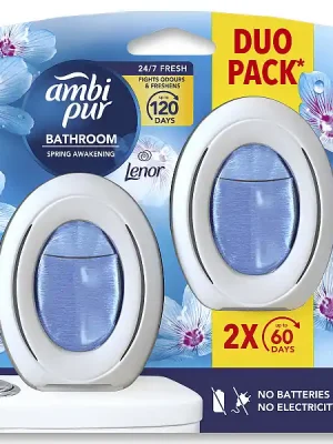 Ambi Pur Bathroom - osvěžovač vzduchu do koupelny - Lenor Spring Awakening, 2 x 8 ml Horká Nabídka