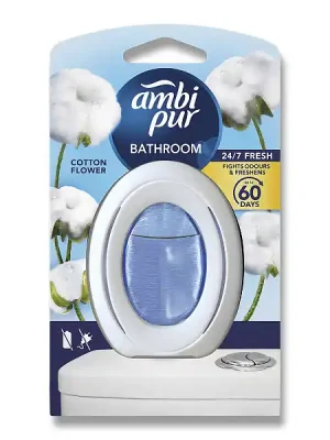 Ambi Pur Bathroom - osvěžovač vzduchu do koupelny - Cotton Flower, 8 ml Zlevněný