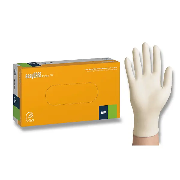 Objednat Nyní easyCARE latex PF - jednorázové latexové rukavice - velikost L, 100 ks