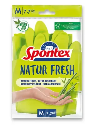 Akce Spontex Natur Fresh - úklidové rukavice - velikost M, 1 pár