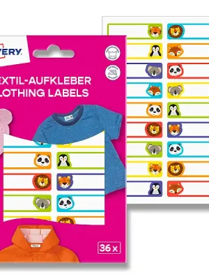 Avery Zweckform - etikety na textil - zvířátka, 45 x 13 mm, 36 etiket Víkendová Akce