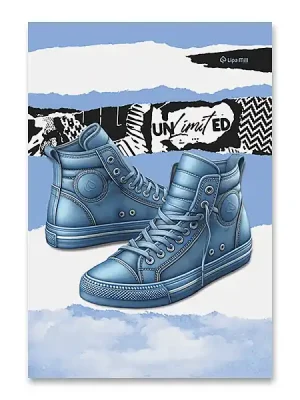 Akce Premium Sneakers 2025 - školní sešit - A4, linkovaný, 40 listů, mix motivů