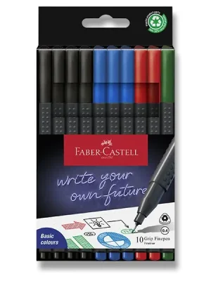 Aktuální Faber-Castell Finepen Grip - popisovač - 10 ks