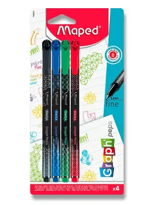 Autentický Maped Graph´Peps Deco - liner - 4 ks, základní barvy