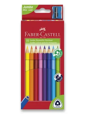 Akce Faber-Castell 116510 Junior Triangular - pastelky - 10 barev + ořezávátko