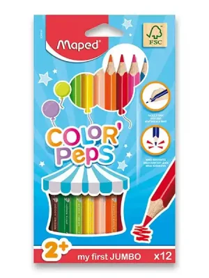 Aktuální Maped Color‘ Peps Jumbo - pastelky trojhranné - 12 ks, BL