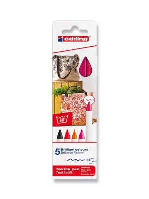 Aktuální Edding 4600 - popisovač na textil - 5 barev, červené odstíny