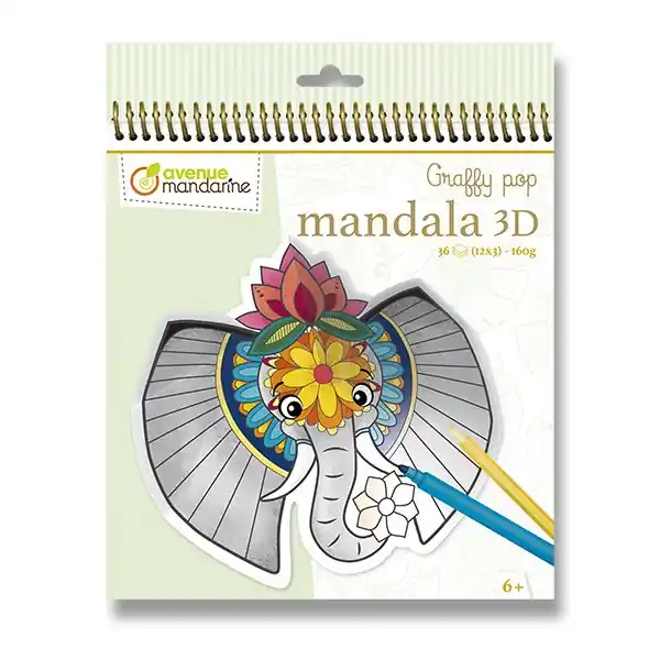 Avenue Mandarine Graffy Pop Mandala 3D - omalovánky - Zvířátka savany Nejlepší Volba