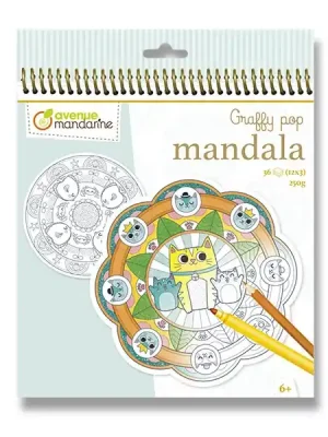 Autentický Avenue Mandarine Graffy Pop Mandala - omalovánky - Zvířátka