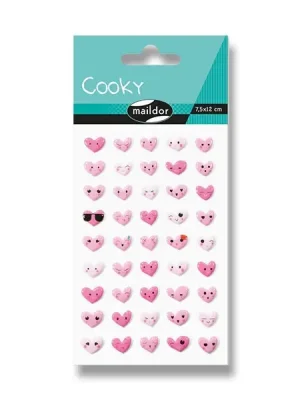 Akční Cena Maildor 3D Cooky - samolepky - Emotikony srdce