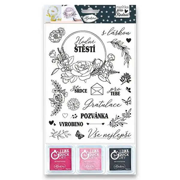 Nejlepší Cena Aladine Stamp With Love - razítka - 25 ks, Květinová razítka