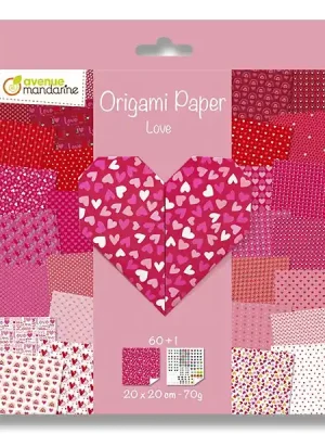 Avenue Mandarine Origami Srdce - sada papírů - 60 listů Sezónní Sleva