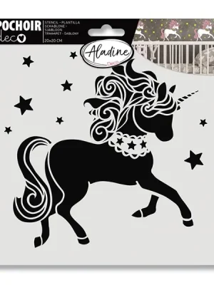 Aladine - plastová šablona - Jednorožec - 20 x 20 cm Hit Sezóny
