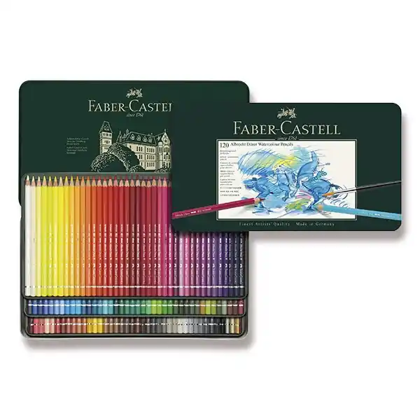 Faber-Castell Albrecht Dürer - akvarelové pastelky - plechová krabička, 120 barev Zlevněný