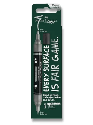 Značkový Faber-Castell Multimark Mirror - akrylový popisovač - 551, chrome, blistr