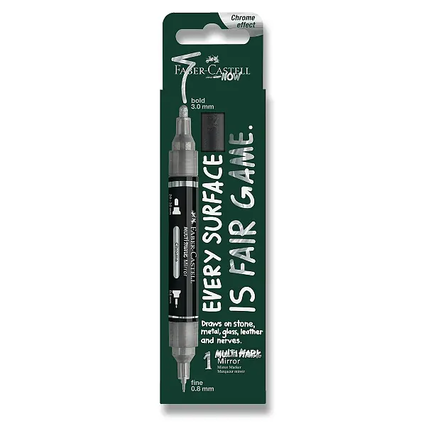 Značkový Faber-Castell Multimark Mirror - akrylový popisovač - 551, chrome, blistr