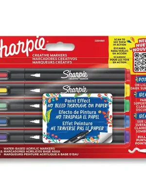 Značkový Sharpie Acrylic Marker Bullet - akrylový popisovač - sada 5 barev