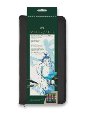 Autentický Faber-Castell Albrecht Dürer - akvarelové popisovače - 30 ks s příslušenstvím, pouzdro