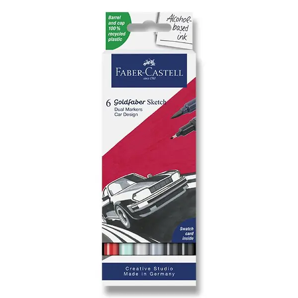 Faber-Castell Goldfaber Sketch Dual Marker Car Design - popisovač - 6 barev, sada Akční Nabídka