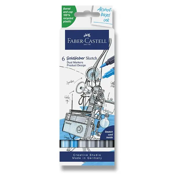 Top Prodej Faber-Castell Goldfaber Sketch Dual Marker Product Design - popisovač - 6 barev, sada