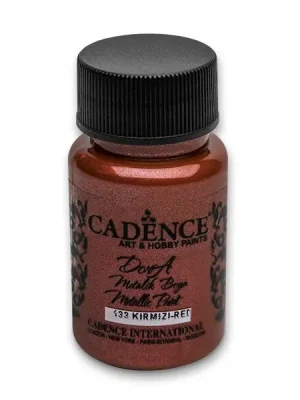 Autentický Cadence Dora Metallic - akrylové barvy - 50 ml, červená