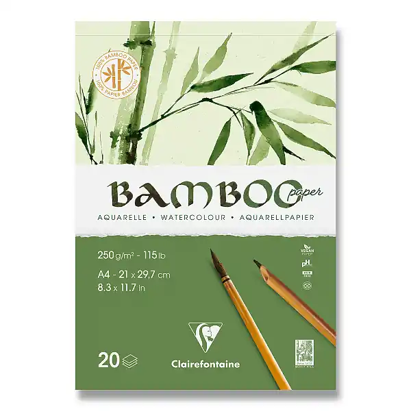 Clairefontaine Bamboo - akvarelový blok - A4, 20 listů, 250 g Jen Po Omezenou Doba