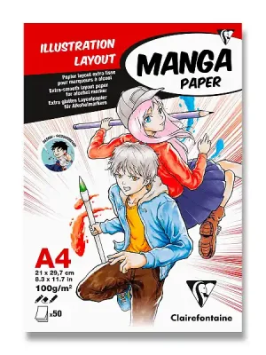 Akční Cena Clairefontaine Manga Illustrations - blok - A4, 50 listů, 100 g
