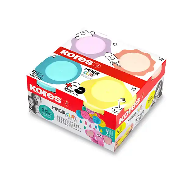 Koupit Online Kores Magik Clay - modelovací hmota - 4 x 40 g, pastelové barvy