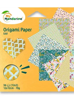Avenue Mandarine Origami Gold - sada papírů - 36 listů Finální Výprodej