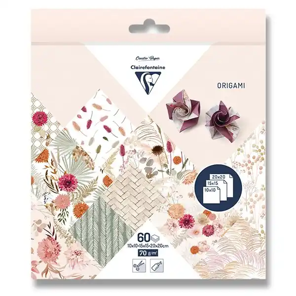 Clairefontaine Origami Dried Flowers - sada papírů - 60 listů Přímo Od Výrobce