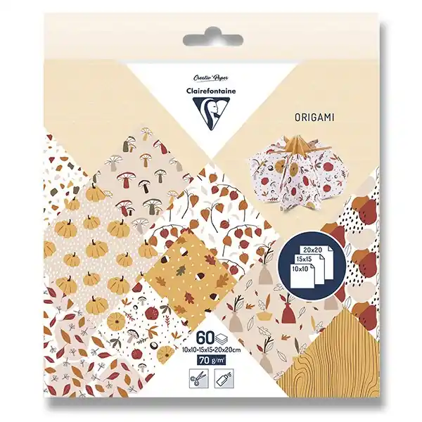 Clairefontaine Origami Autumn - sada papírů - rostliny, 60 listů Vrácení Zdarma