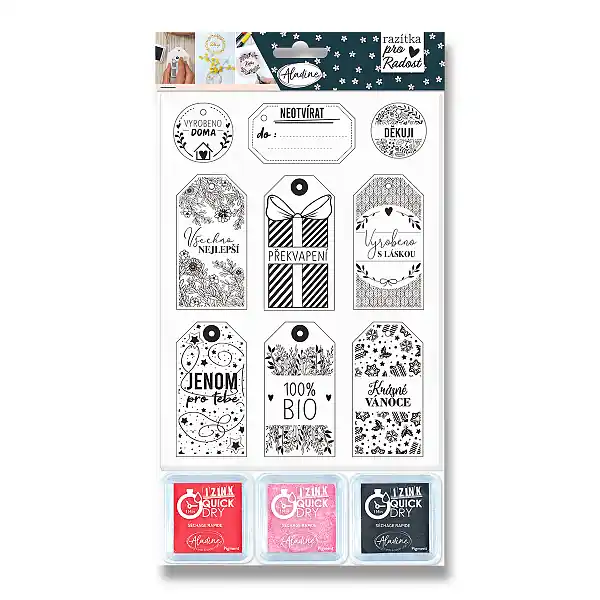 Aladine Stamp With Love - razítka - Visačky, 9 ks Akční Cena
