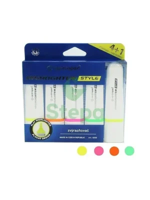 Zvýrazňovač Highlighter 6252/4+1 sada STYLE FLUO Stepa Must-Have