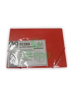 Bezpečná Platba Desky A4 PP 3klopé s gumičkou červené neprůhledné Stepa