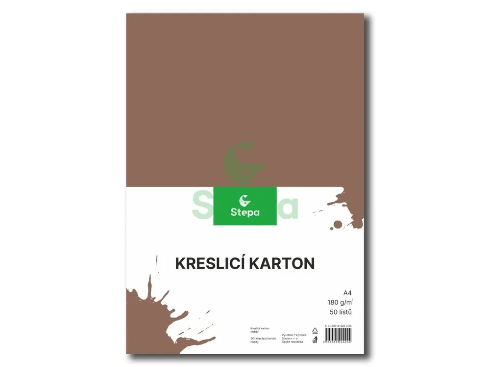 Nakupujte Hned Kreslicí karton - hnědý, A4, 180g (50 listů) Stepa