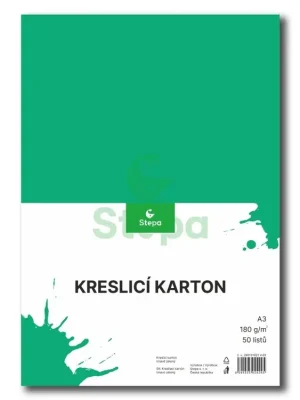 Akce Kreslicí karton - tmavě zelený, A3, 180g (50 listů) Stepa