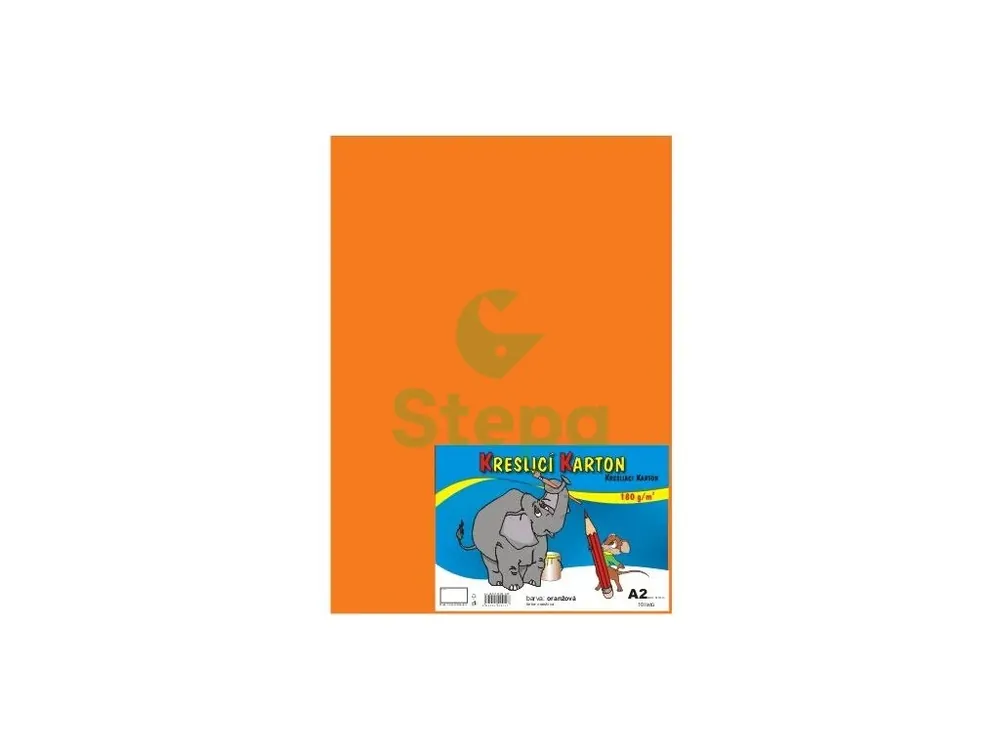 Expresní Doručení Kreslicí karton - oranžový, A2, 180g (10 listů) Stepa