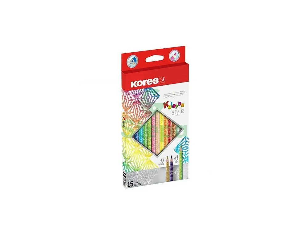Pastelky Kolores STYLE 15ks (standard + metal + neon) Stepa Nakupujte Hned