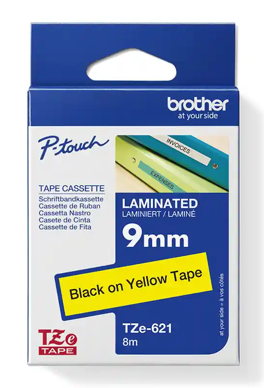 Páska Brother TZE-621 9mmx8m žlutá/černý tisk (Poprokan.cz) Bezpečná Platba