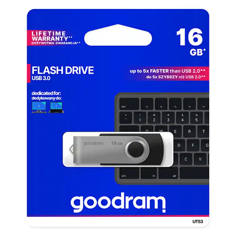 Goodram USB flash disk 16GB 3.0 UTS3 černý (Poprokan.cz) Nejprodávanější