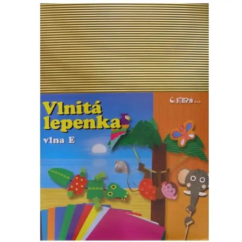 Finální Výprodej Barevná vlnitá lepenka A4 10ks zlatá (Poprokan.cz)