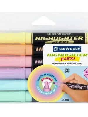 Zvýrazňovač Centropen Flexi pastel 8542 sada 6ks (Poprokan.cz) Cenově Výhodný