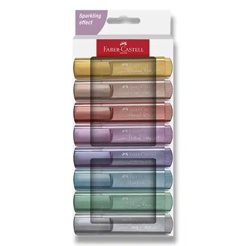 Zvýrazňovač Faber-Castell Metallic Textliner 46 sada 8ks (Poprokan.cz) Super Cena